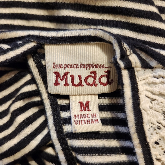 Mudd Black and White Striped Tank Medium - Picture 4 of 5